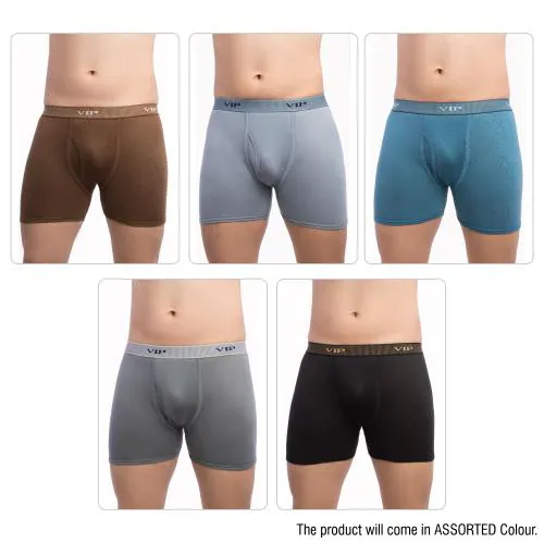VIP Men's Assorted Fresh Plain Pack of 5 Trunk