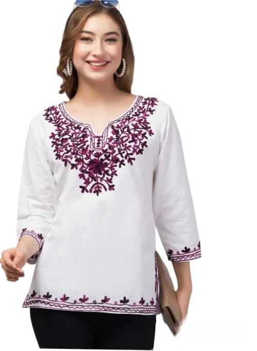 VIBRANCE Kurtis for Women | Cotton Blend Fabric for Women | Three-Quarter Sleeves kurti for Women | Woven Design kurti for Women | Single Combo kurti for Women | Casual Kurtis for Women | Indian Ethnic Wear for Women | Women's Fashion kurti (Purple_XL).
