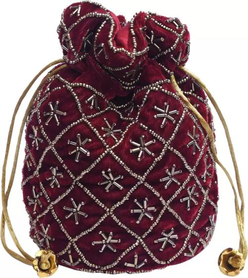 Buy Women's Potli Bags Potli Bags for Wedding (Maroon) Online at Best