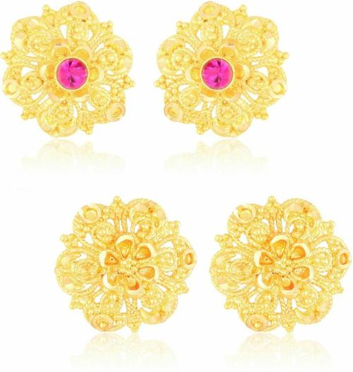 NIMZ Gold Plated Earrings Set (Men And Women) (Pack Of 2)