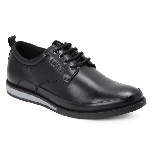 Red Chief Black Leather Casual Shoes for Men