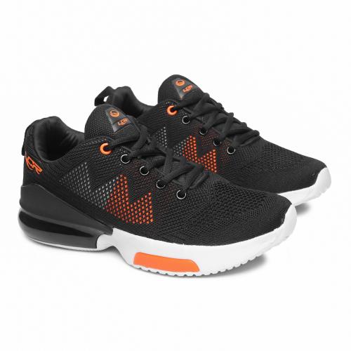 Lancer Men Sneakers (Black and Orange)