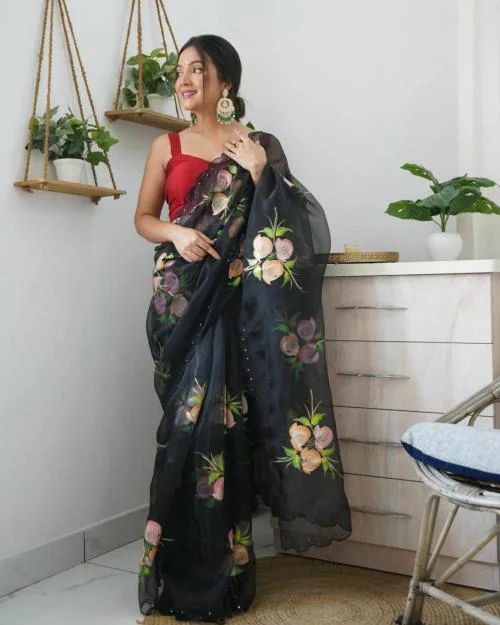 buy-shiv-anna-new-organza-fabric-hand-printed-flower-design-saree-with