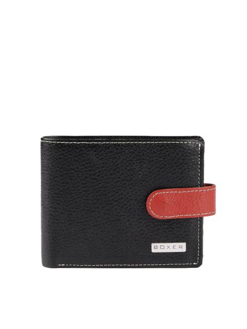BOXER Men Black Solid Leather Two Fold Wallet