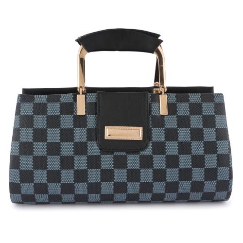Haul & Handle Woman Square Polyurethane Structured Hand bag (Black) Color