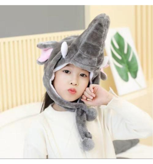 SIZZERS _ ELEPHANT Animal Hat Costume Cap Cute Soft Faux Fur Stuffed Toy Hood/Winter cap for kids (2 to 12 years)