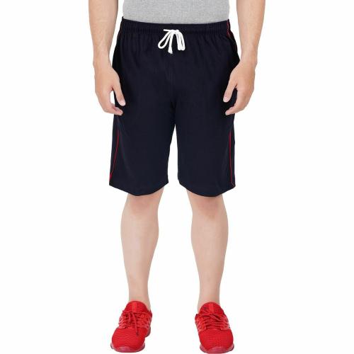 Feel Track Pure 100 PERCENT Cotton Men Dark Blue Solid Basic Shorts (4Xl)