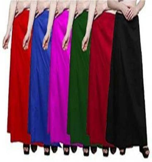 SHIFU Fashion White Solid Satin Blend Petticoat - Free Size