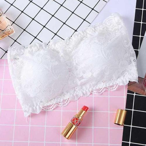 Baquax White Nylon, Net Tube Lightly Padded Bra - 28B