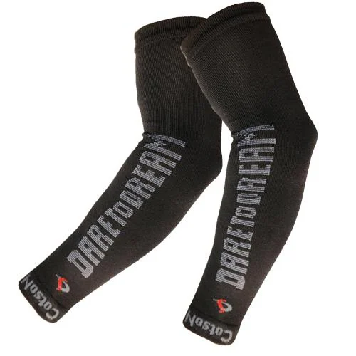 Cotson Cotton Sunburn Sunlight Protection Driving Full Hand Arm Gloves (Black) - 1 Pair