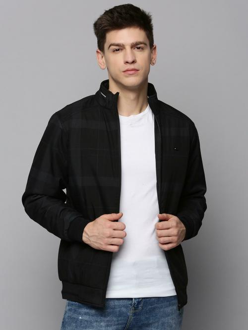 SHOW OFF Men's Black Solid Open Front Jacket