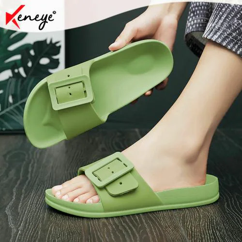 Keneye Fashion Comfortable Slip On Outdoor Eva Olive Slide For Women's With Extra Soft Cushion & Comfort