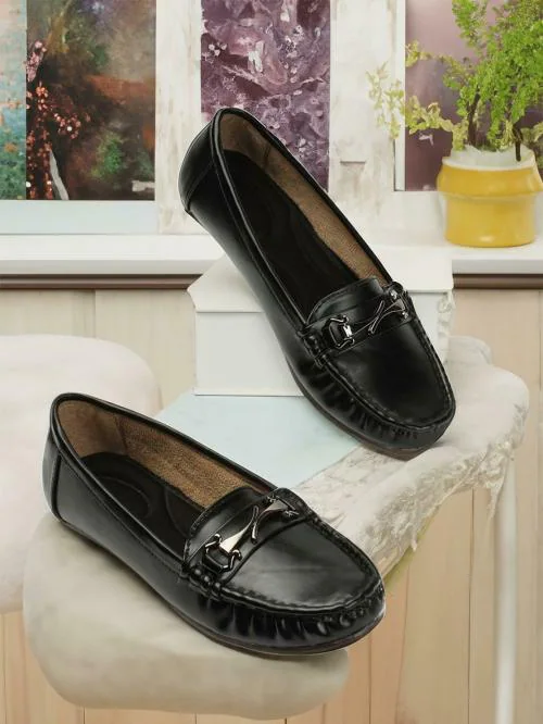 H.M. LADIES FOOTWEAR Loafers For Women (Black)