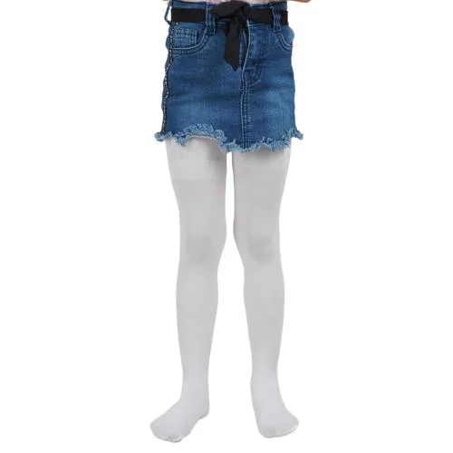 NEXT2SKIN Girl's Spandex Stretch Fit Tights Pantyhose Stockings (White, 1-3 Years)