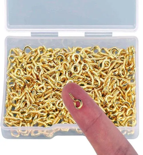 Buy DIY Crafts Screw Eye Pins Hooks Eyelets Screw Threaded for Jewelry