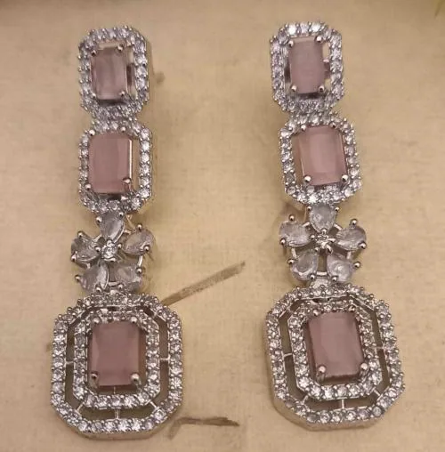 Quail American Diamond Hanging Earrings for Women Party Wear