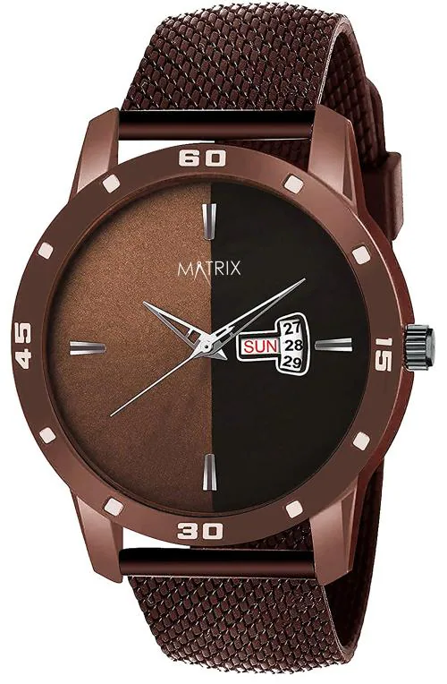 Buy Matrix Timepiece Analog Dual Tone Dial, Day & Date Function Wrist