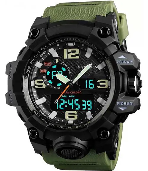 Shocknshop Analog Digital Black Dial Watch for Men and Boys