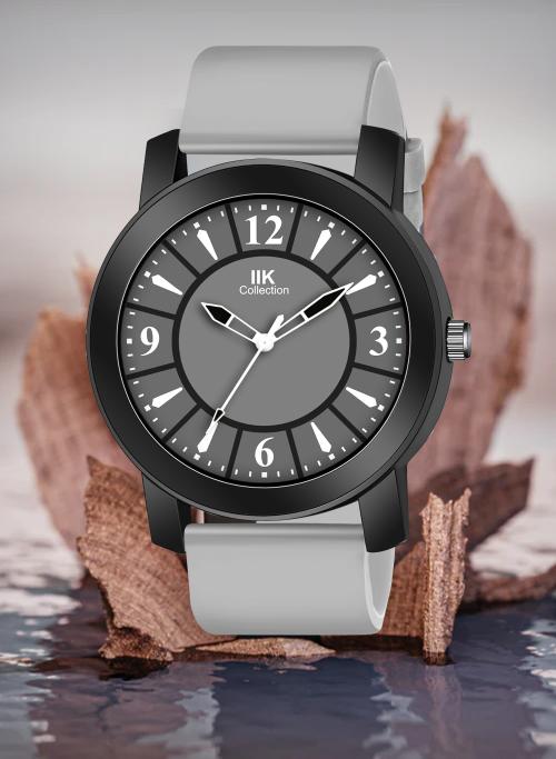 IIK COLLECTION Watches for Men Round Numerical Dial Analogue Men Watch|Long Battery Life| Long Lasting Polish/Adjustable Fixable Silicon Strap|Watches for Boys.(IIK-980M)