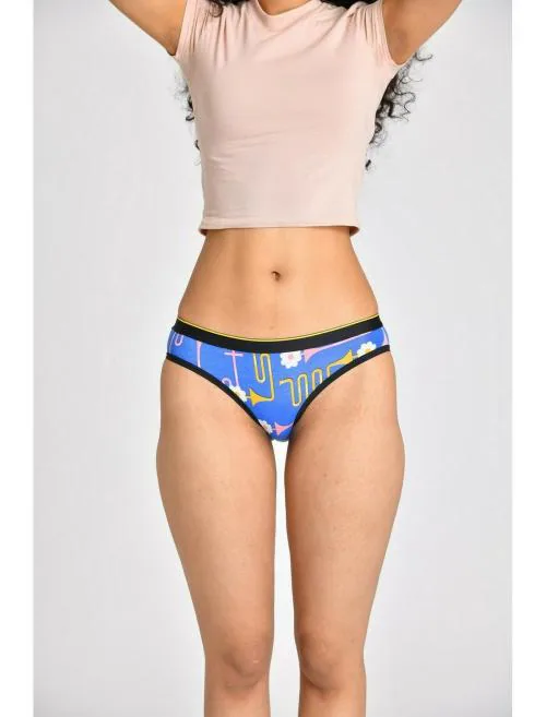 Bummer DIXIE BLUES Dark Blue Modal Printed Bikini For Women