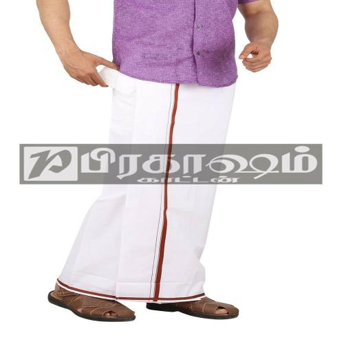 PRAKASAM COTTON Cotton Men White Dhotis & Mundus