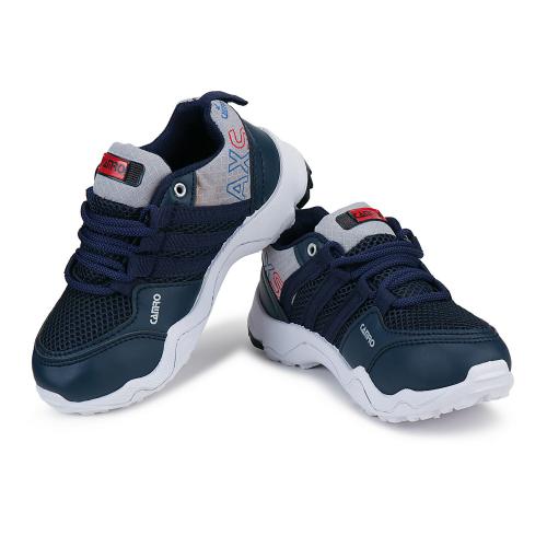CAMRO Traxion-101 Lace Up Blue/Grey Sports Shoes, Mesh Upper & PVC Sole for Running, Gyming & More
