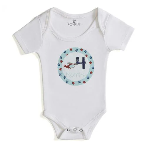 ROMPUS Unisex Baby Organic Cotton Bodysuit (3-6M)