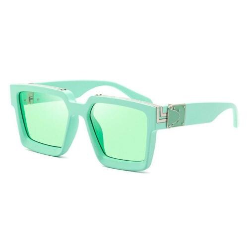 ELEGANTE Square Green Sunglasses For Men And Women