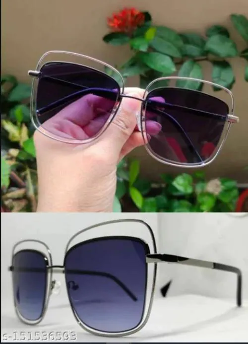 EyeNakS Luxury Rectangle Metal Frame Sunglasses for Men And Women With UV400 Protection