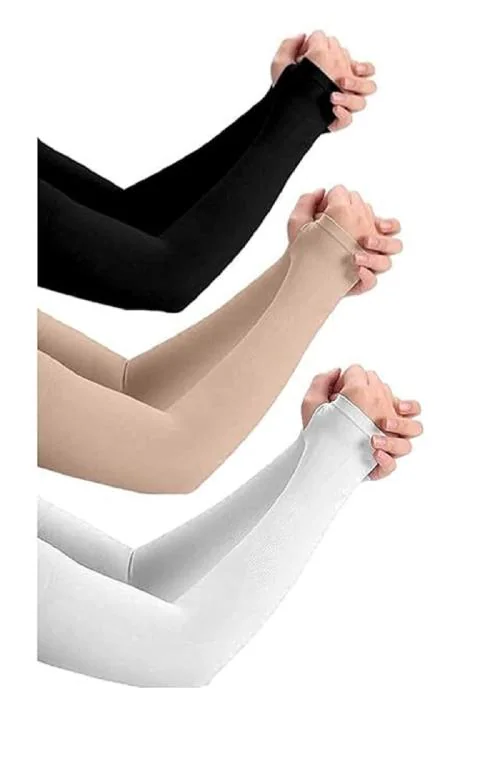 TENDSY Unisex Compression Arm Sleeves for Sports, Cycling, Basketball & More - UPF 50+ Sun Protection for Men and Women (Pack of 3 Pairs, Multicolor)