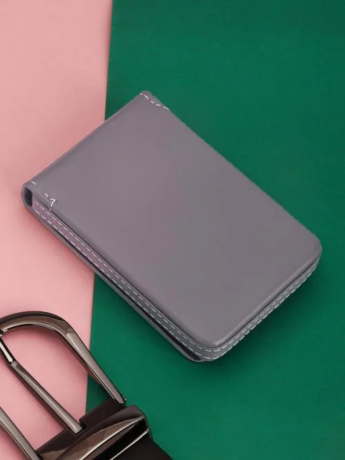 Buy Kastner Unisex Artificial Leather Grey Card Holder Online at Best