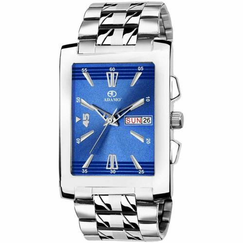 ADAMO Veteran Blue Dial Day & Date Men's & Boy's Watch 843SSM05