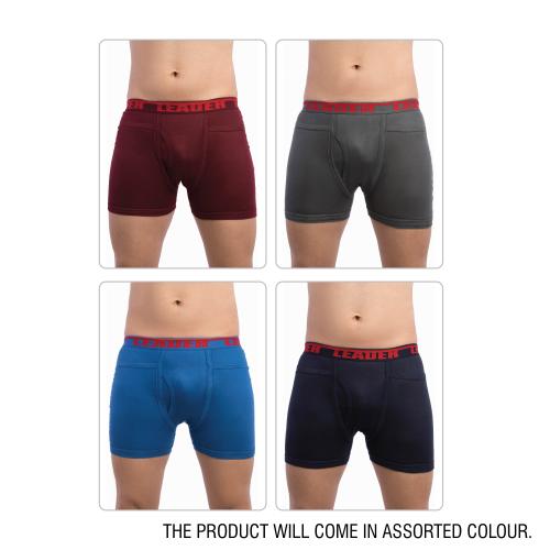 VIP Leader Men's Assorted Cotton Pocket Pack of 4 Trunk