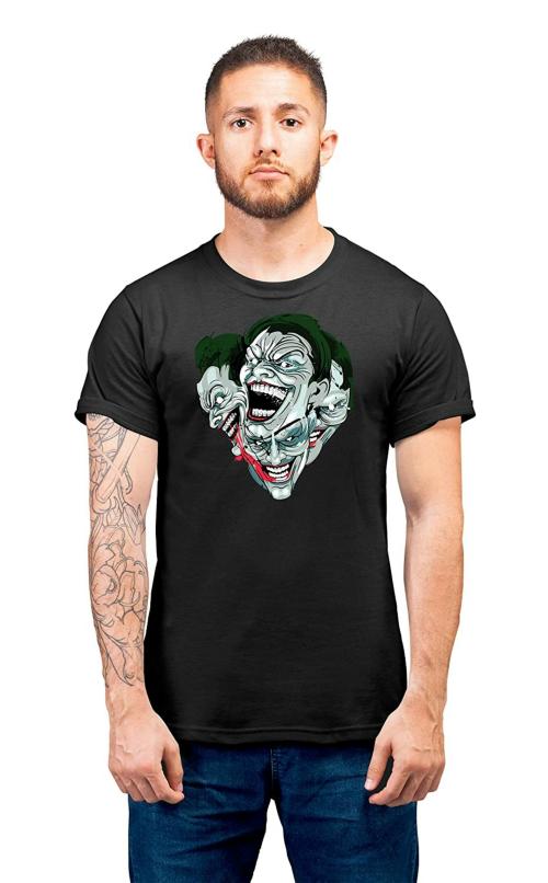 Satyuga Men And Boys Black Printed Cotton T-Shirt 2Xl