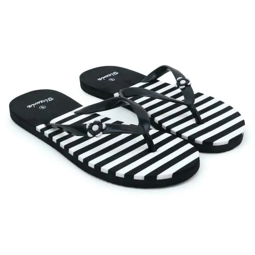 Bizwiz Black Rubber Slippers for Women & Girls
