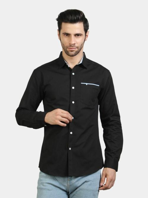 Life Roads pocket design black shirt