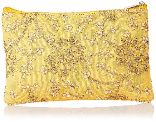 Kuber Industries Yellow Cotton Hand Purse Wallet For Party