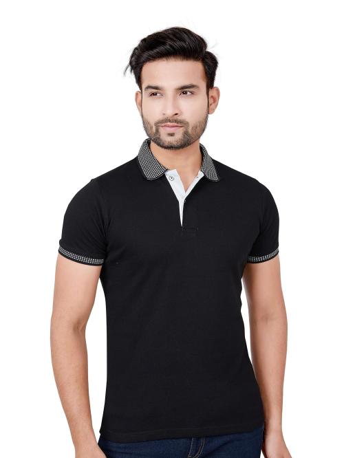 True Spirit Men Black Polo T-Shirt