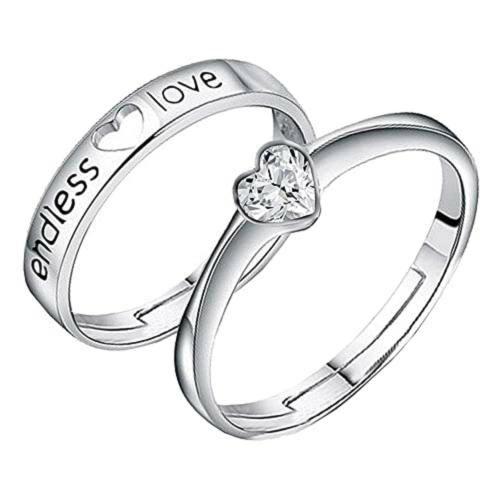 Giva Sterling Silver Free Size Endless Love Couple Band