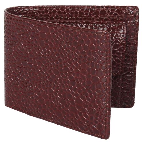 Creature Embossed Maroon Pu-Leather Wallet for Men with Coin Pocket with Multiple Card Slots(Colour-Mehroon||WL-023)