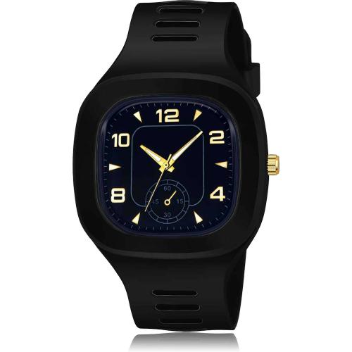 NEUTRON Best Luxury casual square Black Colour Analog Plastic Belt Watch For Boys And Men - BC50