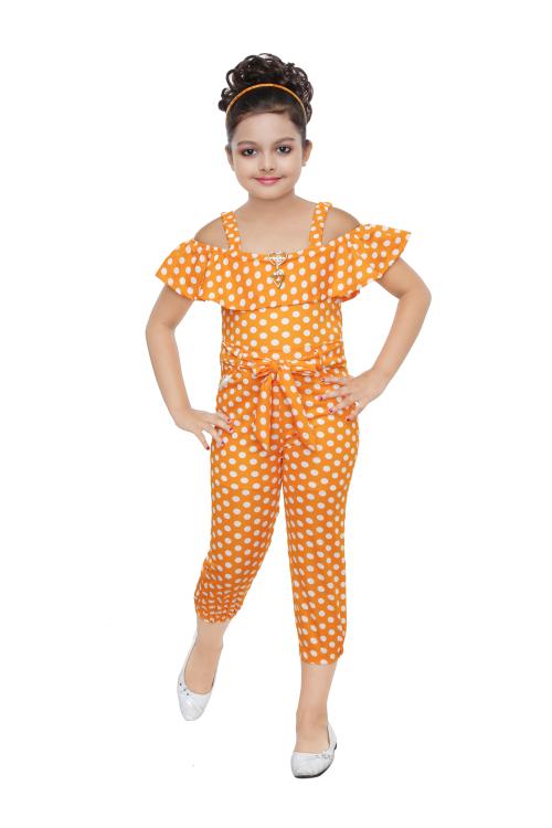 Burbn Printed Jumpsuit for girls3-4 YYellow