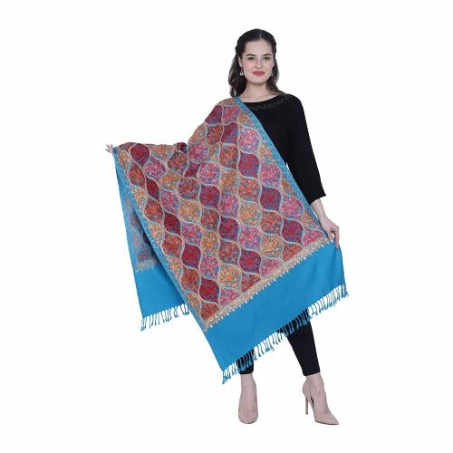 ROYAL-E-KASHMIR MATKA SKY BLUE SHAWL