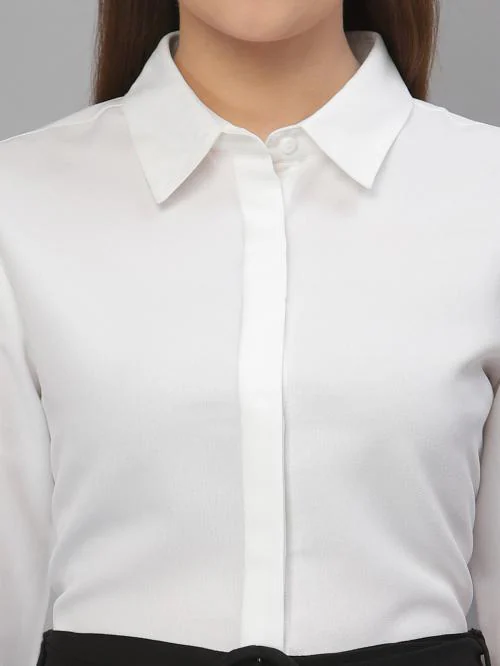 Style Quotient Women White Formal Shirt