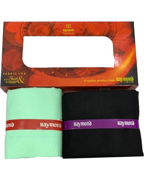 Raymond Cotton Shirt & Trouser Fabric in Onyx Box Packing (Shirt-2.35 m, Pant-1.30 m)Onyx-8