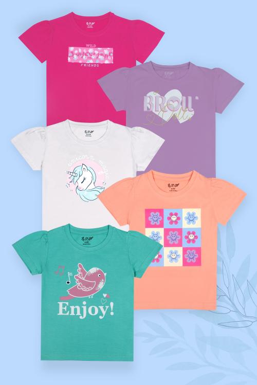 J & JP Girls Tshirts Trendy collctions - 9-10 Y