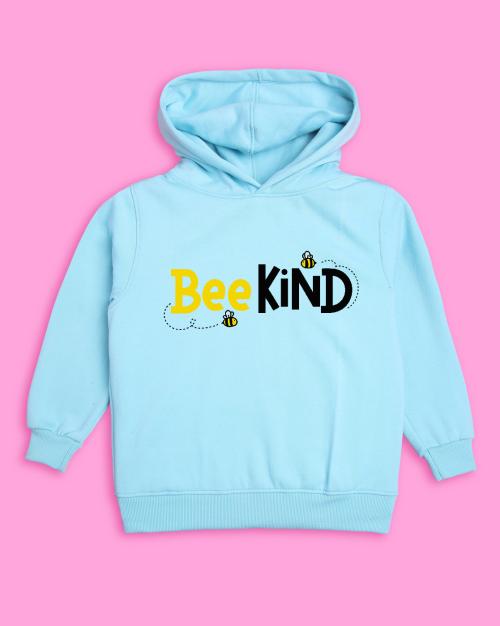 Nusyl Girls Sky Blue Bee Printed Sweatshirts