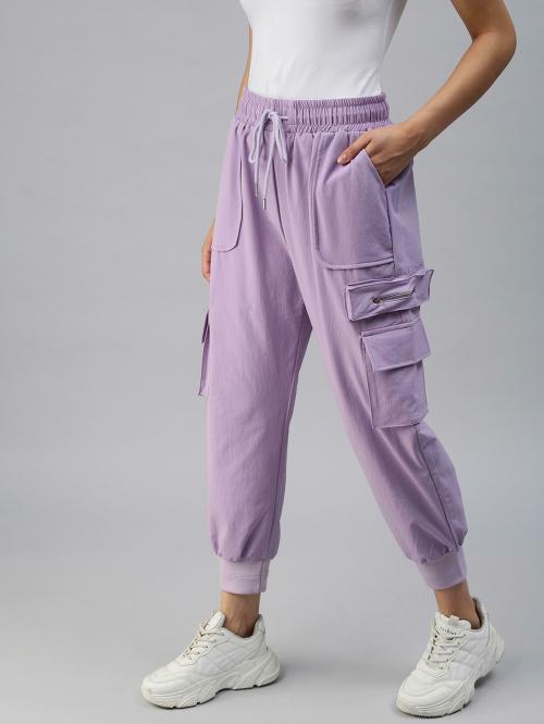 SHOW OFF Women's Lavender Solid Other Track Pant