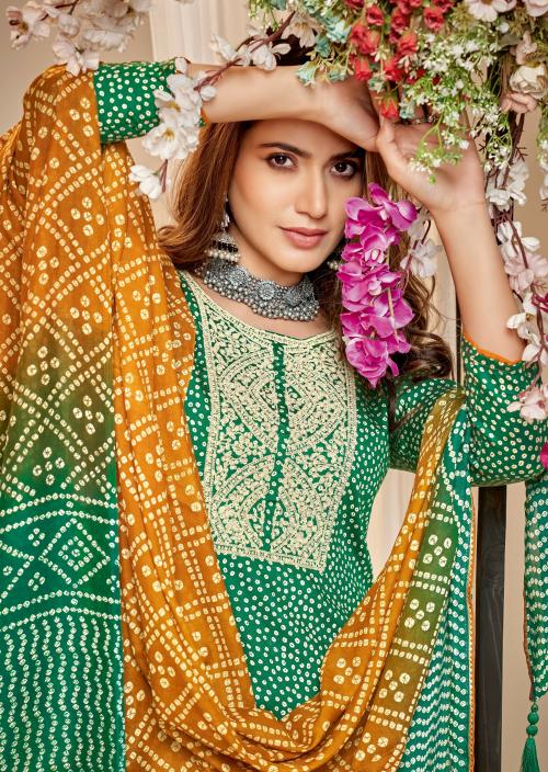DRAVINAM Trends Unstitched Women Salwar Suit set Unstitched Salwar Suit Dress Material High Quality Unstitched Dress Material For Women (Green)