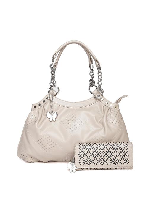 Butterflies Womens Beige Handbag (Bns Mj027) (Pack of 2)